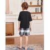 Arshiner Boys Pajamas Short Sleeve Top and Shorts 2 Piece Pajama Sets Loose Fit Soft Breathable Cute Pjs 4-13 Years(Black Plaid)