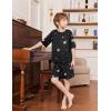 Arshiner Boys Pajamas Short Sleeve Top and Shorts 2 Piece Pajama Sets Loose Fit Soft Breathable Cute Pjs 4-13 Years(Black Planet)