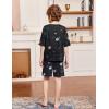 Arshiner Boys Pajamas Short Sleeve Top and Shorts 2 Piece Pajama Sets Loose Fit Soft Breathable Cute Pjs 4-13 Years(Black Planet)