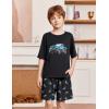 Arshiner Boys Pajamas Short Sleeve Top and Shorts 2 Piece Pajama Sets Loose Fit Soft Breathable Cute Pjs 4-13 Years(Black Truck)