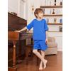 Arshiner Boys Pajamas Short Sleeve Top and Shorts 2 Piece Pajama Sets Loose Fit Soft Breathable Cute Pjs 4-13 Years(Blue)