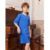 Arshiner Boys Pajamas Short Sleeve Top and Shorts 2 Piece Pajama Sets Loose Fit Soft Breathable Cute Pjs 4-13 Years(Blue)