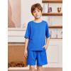 Arshiner Boys Pajamas Short Sleeve Top and Shorts 2 Piece Pajama Sets Loose Fit Soft Breathable Cute Pjs 4-13 Years(Blue)