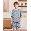 Arshiner Boys Pajamas Short Sleeve Top and Shorts 2 Piece Pajama Sets Loose Fit Soft Breathable Cute Pjs 4-13 Years(Dinosaur)