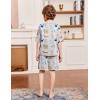 Arshiner Boys Pajamas Short Sleeve Top and Shorts 2 Piece Pajama Sets Loose Fit Soft Breathable Cute Pjs 4-13 Years(Dogs)