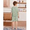 Arshiner Boys Pajamas Short Sleeve Top and Shorts 2 Piece Pajama Sets Loose Fit Soft Breathable Cute Pjs 4-13 Years(Green Feather)