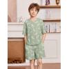 Arshiner Boys Pajamas Short Sleeve Top and Shorts 2 Piece Pajama Sets Loose Fit Soft Breathable Cute Pjs 4-13 Years(Green Feather)