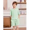 Arshiner Boys Pajamas Short Sleeve Top and Shorts 2 Piece Pajama Sets Loose Fit Soft Breathable Cute Pjs 4-13 Years(Light Green)