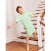 Arshiner Boys Pajamas Short Sleeve Top and Shorts 2 Piece Pajama Sets Loose Fit Soft Breathable Cute Pjs 4-13 Years(Light Green)