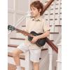 Arshiner Boys Short Sleeve Dress Shirts Solid Button Down Shirts Summer Formal Uniform Shirt with Pocket(Champagne)