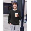 Arshiner Boys Sweatshirts Long Sleeve Crewneck Pullover Shirt Kids Fashion Fall Winter Sweater(Black)