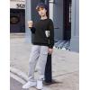 Arshiner Boys Sweatshirts Long Sleeve Crewneck Pullover Shirt Kids Fashion Fall Winter Sweater(Black)