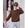 Arshiner Boys Sweatshirts Long Sleeve Crewneck Pullover Shirt Kids Fashion Fall Winter Sweater(Brown)