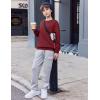 Arshiner Boys Sweatshirts Long Sleeve Crewneck Pullover Shirt Kids Fashion Fall Winter Sweater(Burgundy)
