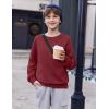 Arshiner Boys Sweatshirts Long Sleeve Crewneck Pullover Shirt Kids Fashion Fall Winter Sweater(Burgundy)