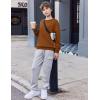 Arshiner Boys Sweatshirts Long Sleeve Crewneck Pullover Shirt Kids Fashion Fall Winter Sweater(Light Brown)