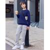 Arshiner Boys Sweatshirts Long Sleeve Crewneck Pullover Shirt Kids Fashion Fall Winter Sweater(Navy Blue)