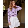 Arshiner Girls Crop Tops Kids Long Sleeve Pullover Sweatshirts Girls Cropped Crewneck Sweatshirt for Teen Girl(Butterfly  Purple)
