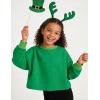 Arshiner Girls Crop Tops Kids Long Sleeve Pullover Sweatshirts Girls Cropped Crewneck Sweatshirt for Teen Girl(Green)