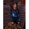 Arshiner Girls Crop Tops Kids Long Sleeve Pullover Sweatshirts Girls Cropped Crewneck Sweatshirt for Teen Girl(Halloween Bat)