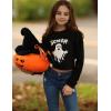 Arshiner Girls Crop Tops Kids Long Sleeve Pullover Sweatshirts Girls Cropped Crewneck Sweatshirt for Teen Girl(Halloween Ghost)