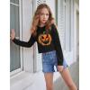 Arshiner Girls Crop Tops Kids Long Sleeve Pullover Sweatshirts Girls Cropped Crewneck Sweatshirt for Teen Girl(Halloween Pumpkin)