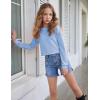 Arshiner Girls Crop Tops Kids Long Sleeve Pullover Sweatshirts Girls Cropped Crewneck Sweatshirt for Teen Girl(Light Blue)