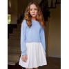 Arshiner Girls Crop Tops Kids Long Sleeve Pullover Sweatshirts Girls Cropped Crewneck Sweatshirt for Teen Girl(Light Blue)