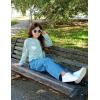 Arshiner Girls Crop Tops Kids Long Sleeve Pullover Sweatshirts Girls Cropped Crewneck Sweatshirt for Teen Girl(Light Green)