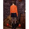 Arshiner Girls Crop Tops Kids Long Sleeve Pullover Sweatshirts Girls Cropped Crewneck Sweatshirt for Teen Girl(Orange)