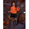 Arshiner Girls Crop Tops Kids Long Sleeve Pullover Sweatshirts Girls Cropped Crewneck Sweatshirt for Teen Girl(Orange)