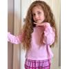Arshiner Girls Crop Tops Kids Long Sleeve Pullover Sweatshirts Girls Cropped Crewneck Sweatshirt for Teen Girl(Pink)