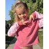 Arshiner Girls Crop Tops Kids Long Sleeve Pullover Sweatshirts Girls Cropped Crewneck Sweatshirt for Teen Girl(Pink Colorblock)
