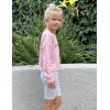 Arshiner Girls Crop Tops Kids Long Sleeve Pullover Sweatshirts Girls Cropped Crewneck Sweatshirt for Teen Girl(Pink Teddy)