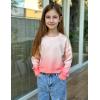 Arshiner Girls Crop Tops Kids Long Sleeve Pullover Sweatshirts Girls Cropped Crewneck Sweatshirt for Teen Girl(Pink White)