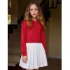 Arshiner Girls Crop Tops Kids Long Sleeve Pullover Sweatshirts Girls Cropped Crewneck Sweatshirt for Teen Girl(Red)