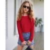 Arshiner Girls Crop Tops Kids Long Sleeve Pullover Sweatshirts Girls Cropped Crewneck Sweatshirt for Teen Girl(Red)