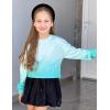 Arshiner Girls Crop Tops Kids Long Sleeve Pullover Sweatshirts Girls Cropped Crewneck Sweatshirt for Teen Girl(Tie Dye Blue)