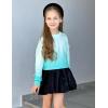 Arshiner Girls Crop Tops Kids Long Sleeve Pullover Sweatshirts Girls Cropped Crewneck Sweatshirt for Teen Girl(Tie Dye Blue)