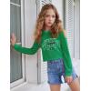 Arshiner Girls Crop Tops Kids Long Sleeve Pullover Sweatshirts Girls Cropped Crewneck Sweatshirt for Teen Girl(White Teddy)