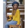 Arshiner Girls Crop Tops Kids Long Sleeve Pullover Sweatshirts Girls Cropped Crewneck Sweatshirt for Teen Girl(Yellow)