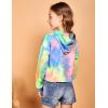 Arshiner Girls Cropped Hoodie Kids Long Sleeve Crop Tops Tie-dye Hoodies Hooded Pullover Sweatshirts(A-fluorescent Green & Blue)