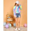 Arshiner Girls Cropped Hoodie Kids Long Sleeve Crop Tops Tie-dye Hoodies Hooded Pullover Sweatshirts(A-fluorescent Green & Blue)