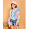 Arshiner Girls Cropped Hoodie Kids Long Sleeve Crop Tops Tie-dye Hoodies Hooded Pullover Sweatshirts(A-fluorescent Green & Blue)