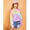 Arshiner Girls Cropped Hoodie Kids Long Sleeve Crop Tops Tie-dye Hoodies Hooded Pullover Sweatshirts(A-pink & Purple)