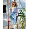 Arshiner Girls Cropped Hoodie Kids Long Sleeve Crop Tops Tie-dye Hoodies Hooded Pullover Sweatshirts(A-pink & Purple)