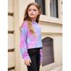 Arshiner Girls Cropped Hoodie Kids Long Sleeve Crop Tops Tie-dye Hoodies Hooded Pullover Sweatshirts(A-purple & Blue)