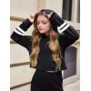 Arshiner Girls Cropped Hoodie Kids Long Sleeve Crop Tops Tie-dye Hoodies Hooded Pullover Sweatshirts(Black)