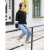 Arshiner Girls Cropped Hoodie Kids Long Sleeve Crop Tops Tie-dye Hoodies Hooded Pullover Sweatshirts(Black)