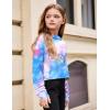 Arshiner Girls Cropped Hoodie Kids Long Sleeve Crop Tops Tie-dye Hoodies Hooded Pullover Sweatshirts(Blue & Pink)
